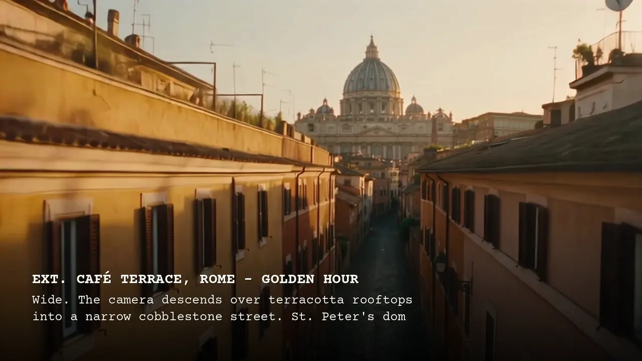 Rome scene with creative direction and reference details